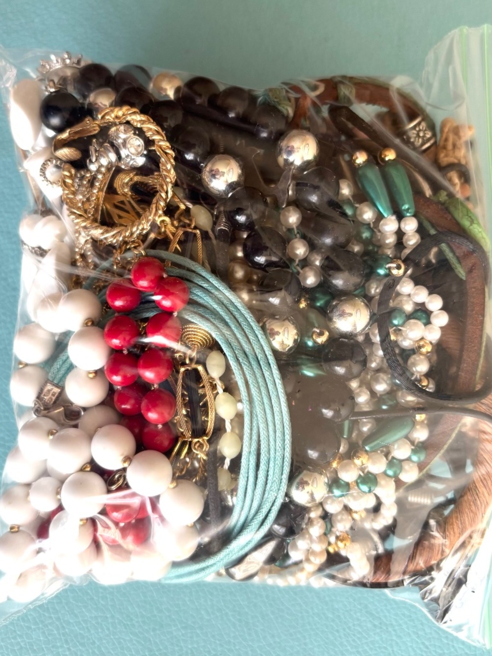 Lot Bundle Bag of Mystery Jewelry 1 lb Costume Thrift Assorted Quality Items